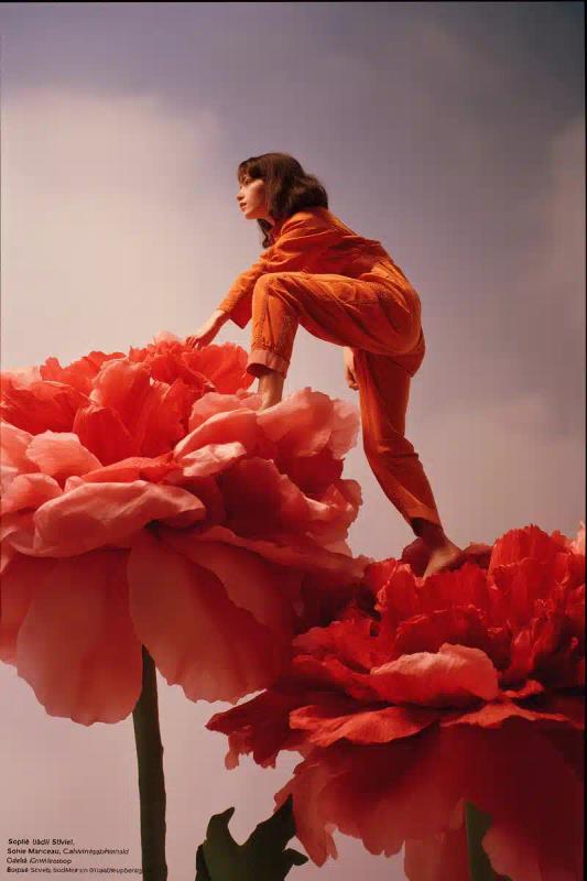 Retro Futuristic Floral Advertisement
