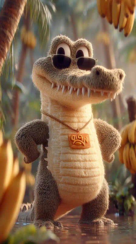 Muscular Crocodile-Banana Fusion