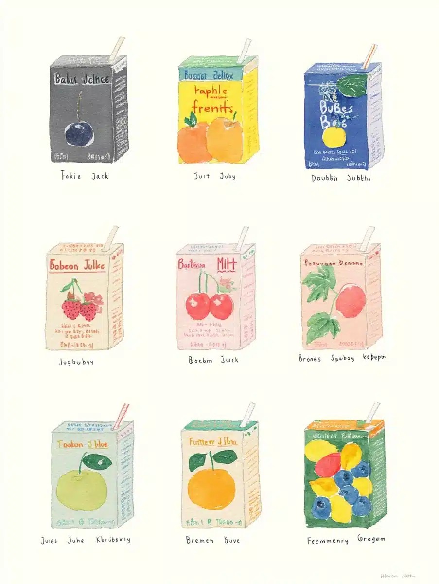 Watercolor Fruit Juice Branding