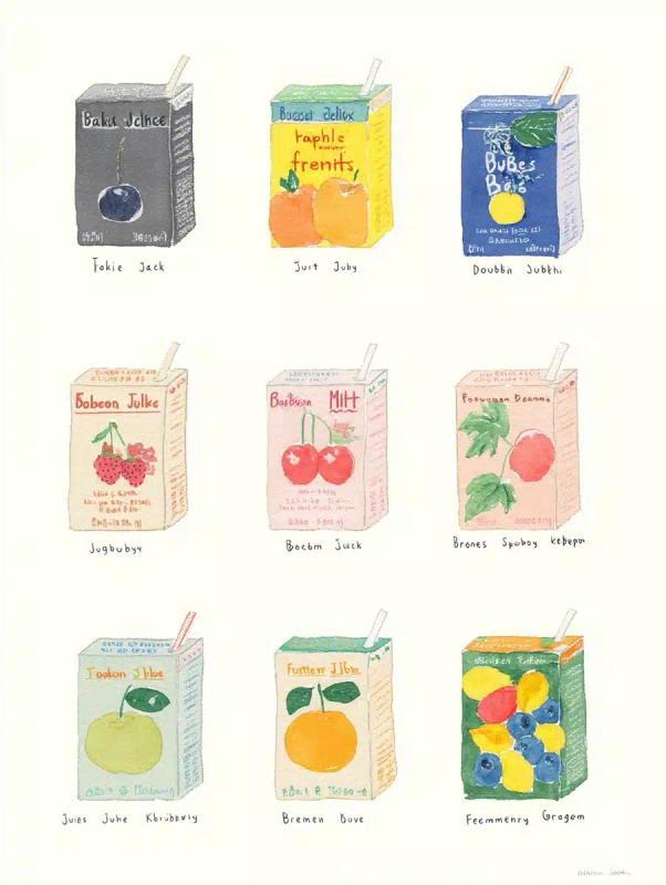 Watercolor Fruit Juice Branding