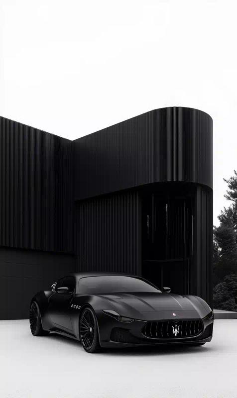 Ultra-Realistic Black Luxury Architecture