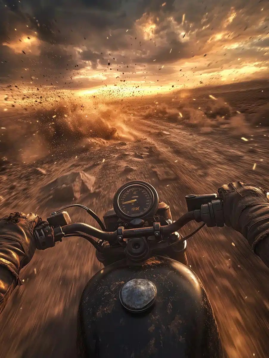 Ultra-Realistic Motorcycle Desert Ride