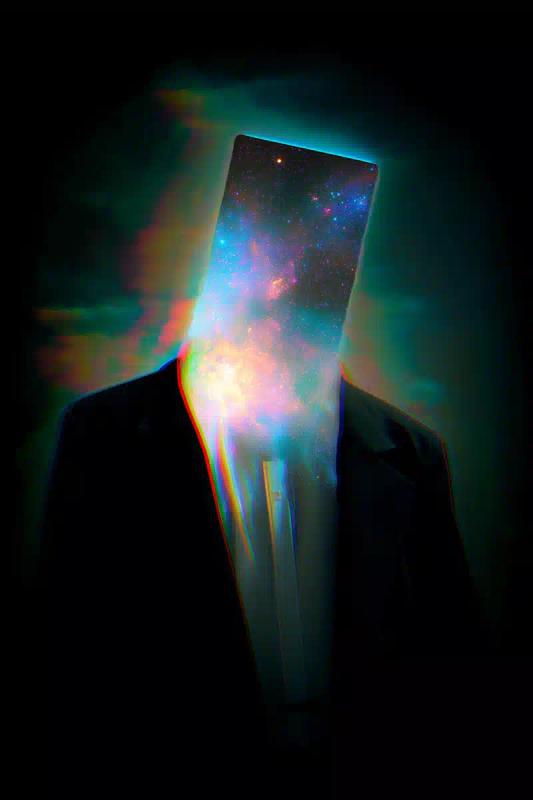 Surreal Retro Man Galaxy