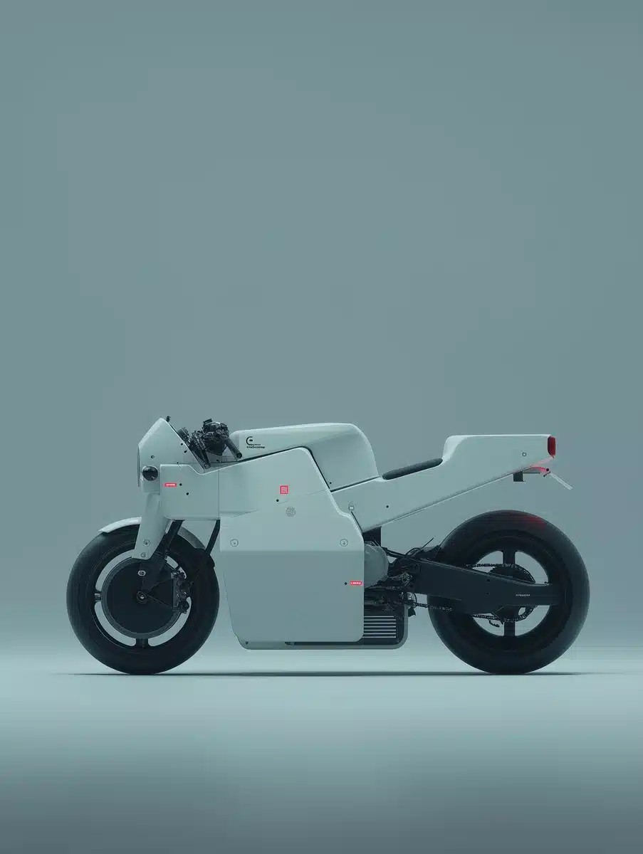Minimalist White Motorcycle Design
