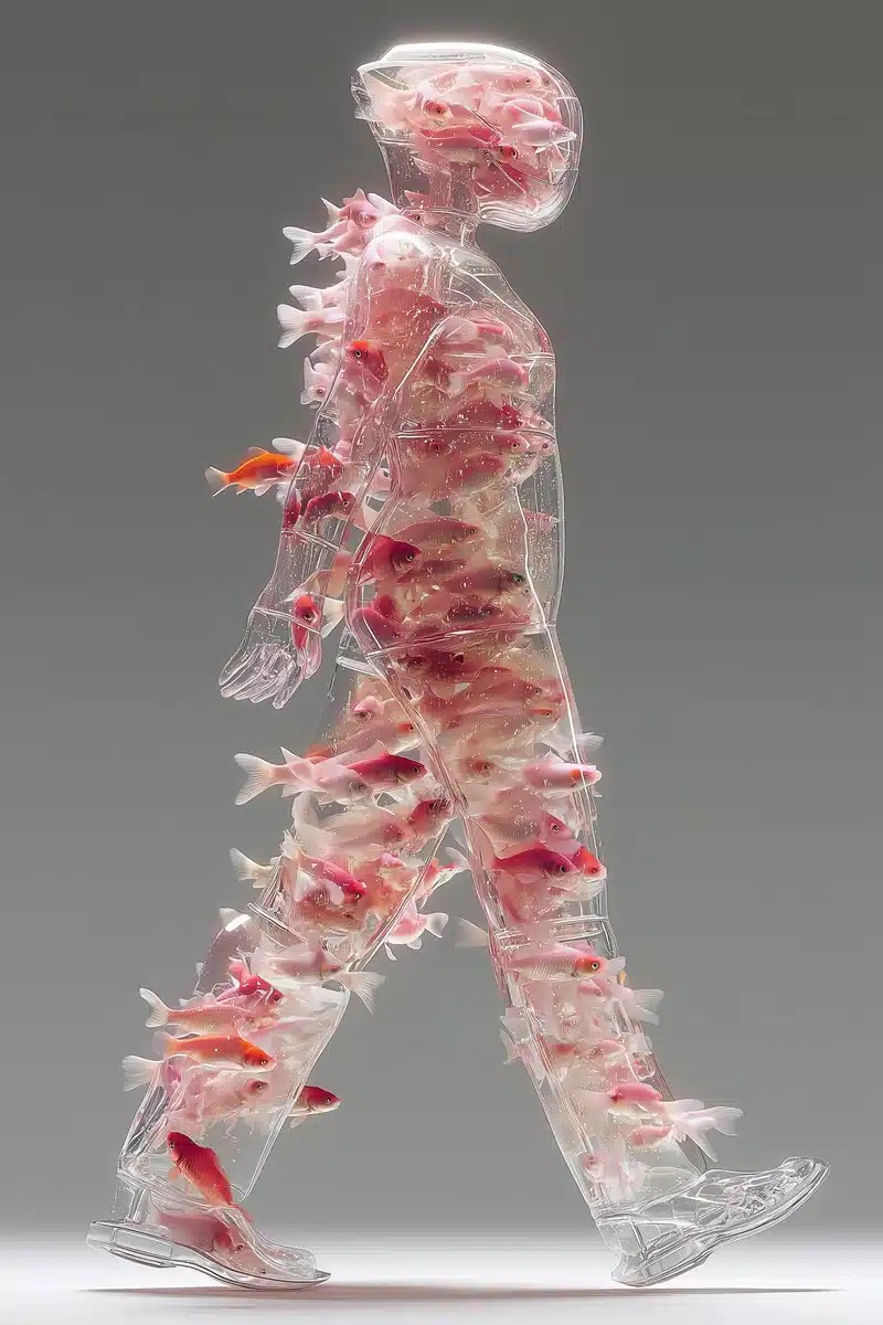 Glass Figure with Goldfish