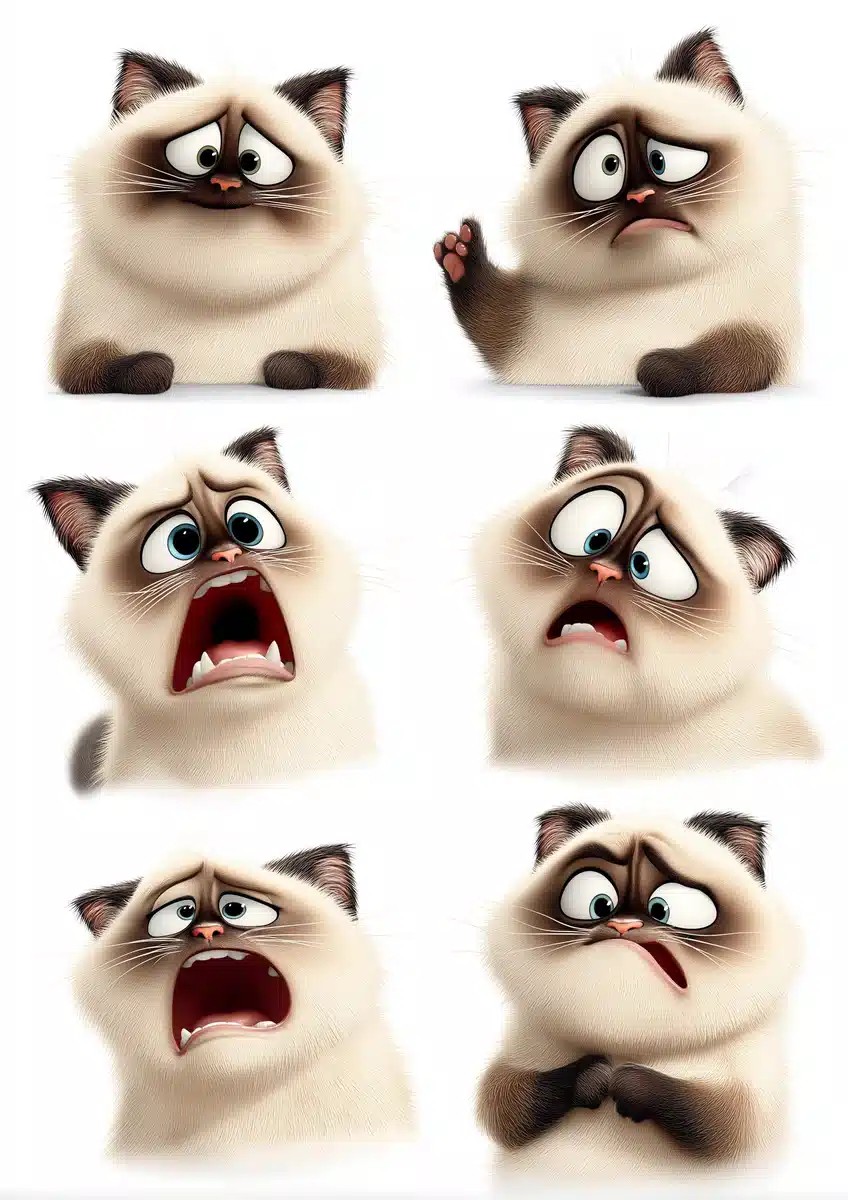 Siamese Cat Emoji Pack