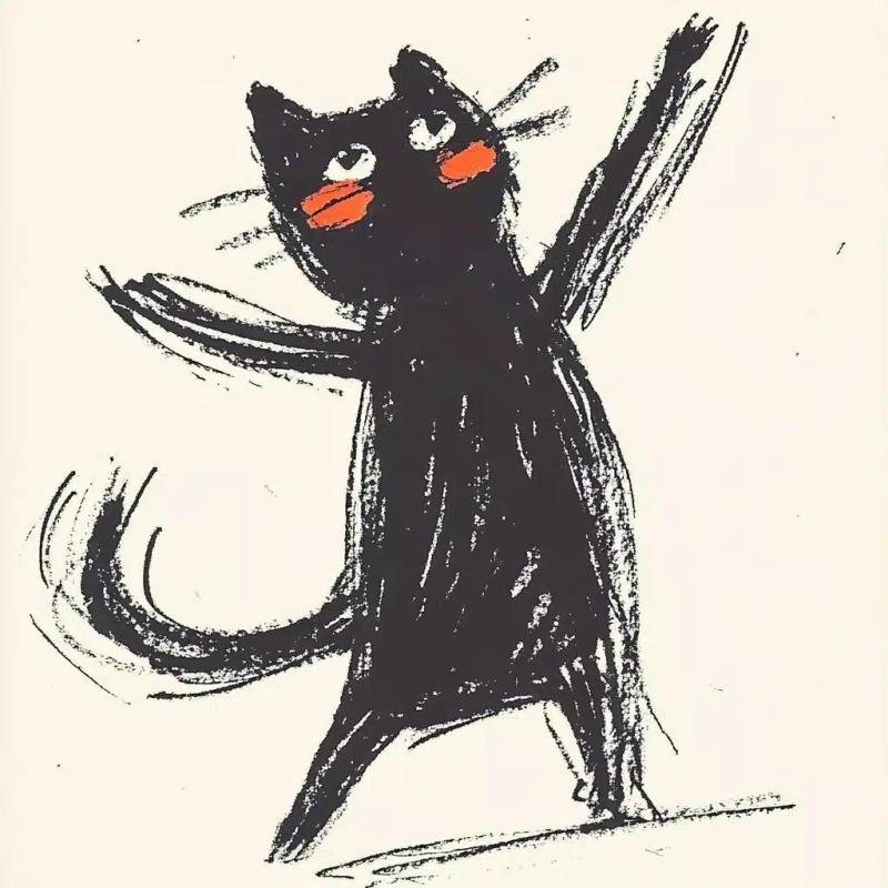 Black Cat Dancing Digitally