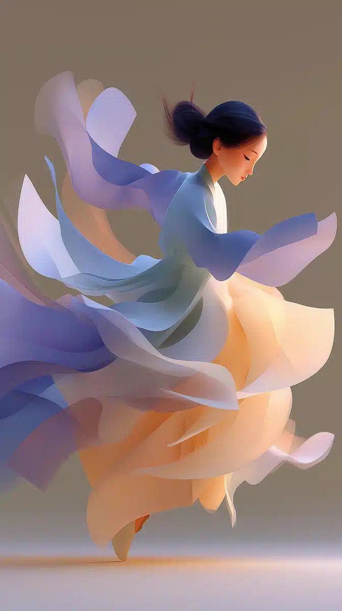 Contemporary Chinese Dancer Illustration