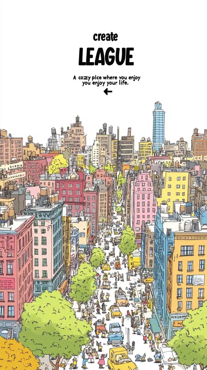 Cartoon New York City Scene