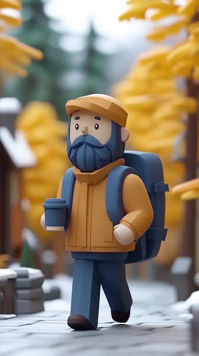 3D Illustration of Backpacker