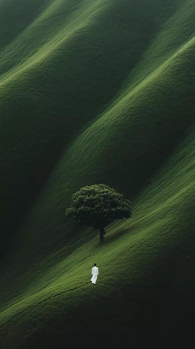 Surreal Path Through Meadows