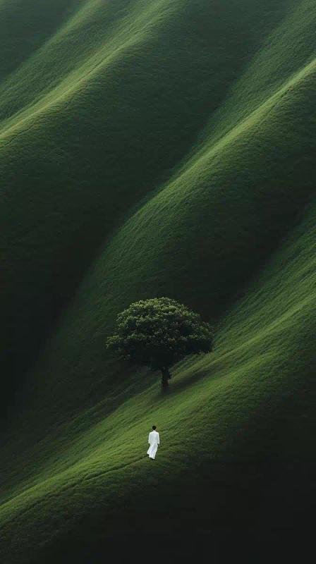 Surreal Path Through Meadows