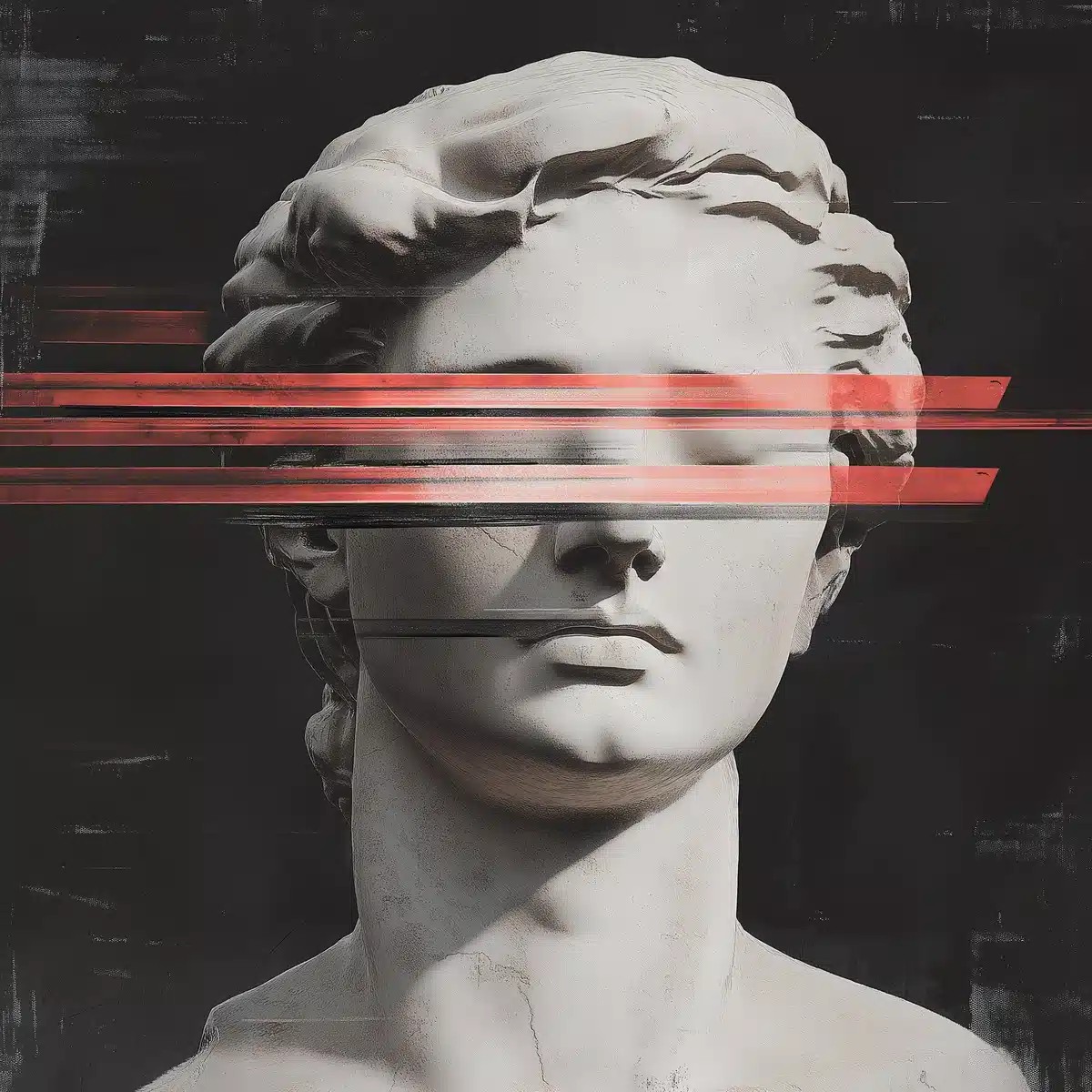 Distressed Statue with Overlay