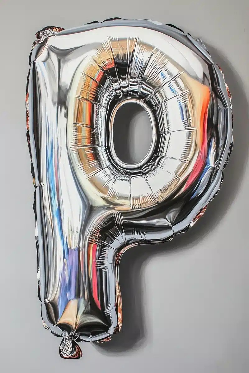 Metallic P Balloon Art
