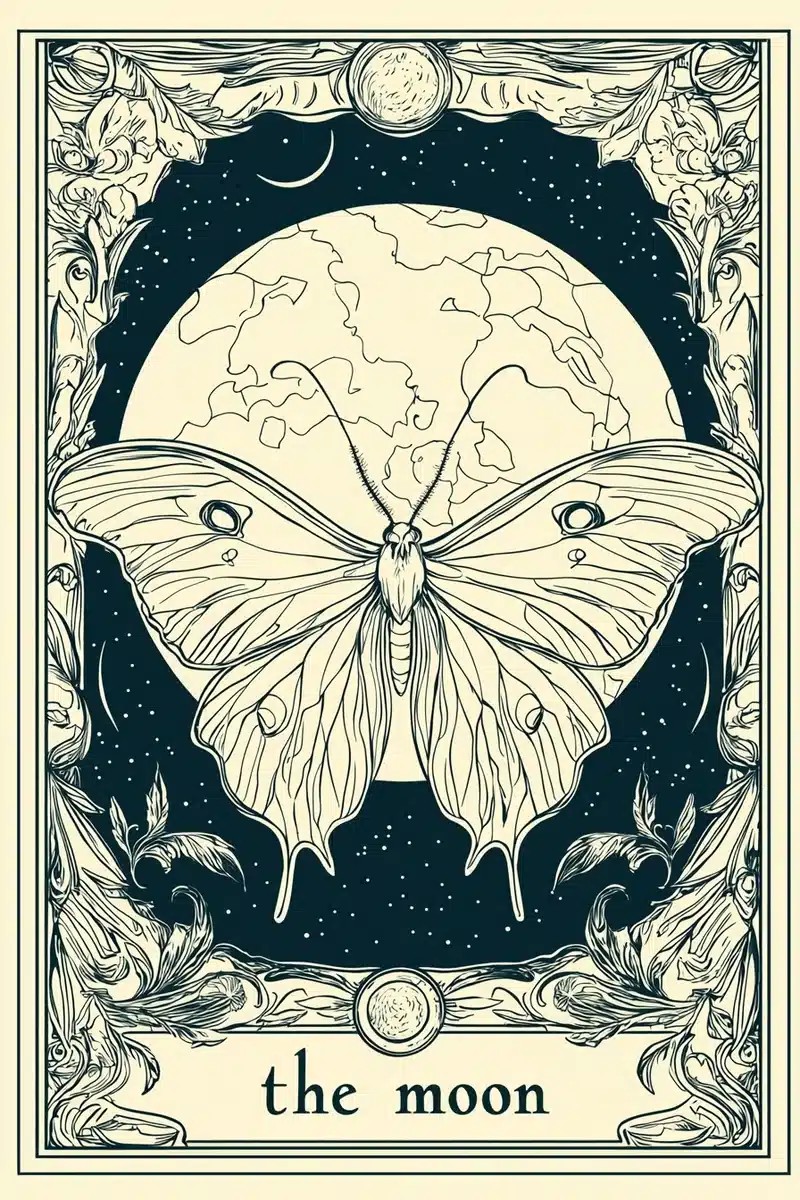 Art Nouveau Luna Moth Card