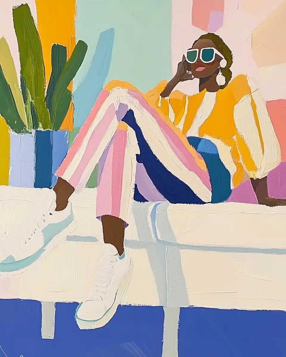 Matisse-Style Woman Listening Music