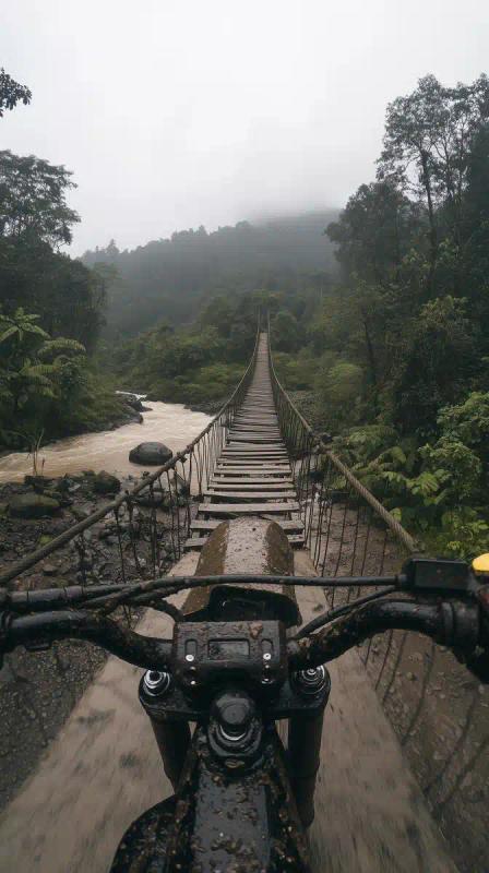 Motocross POV Over River