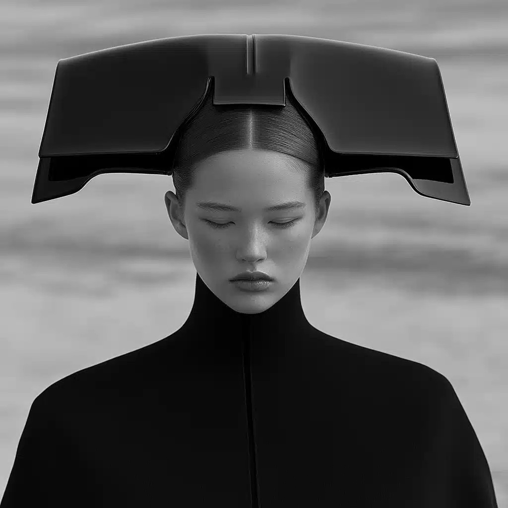 Monochrome Portrait with Headpiece