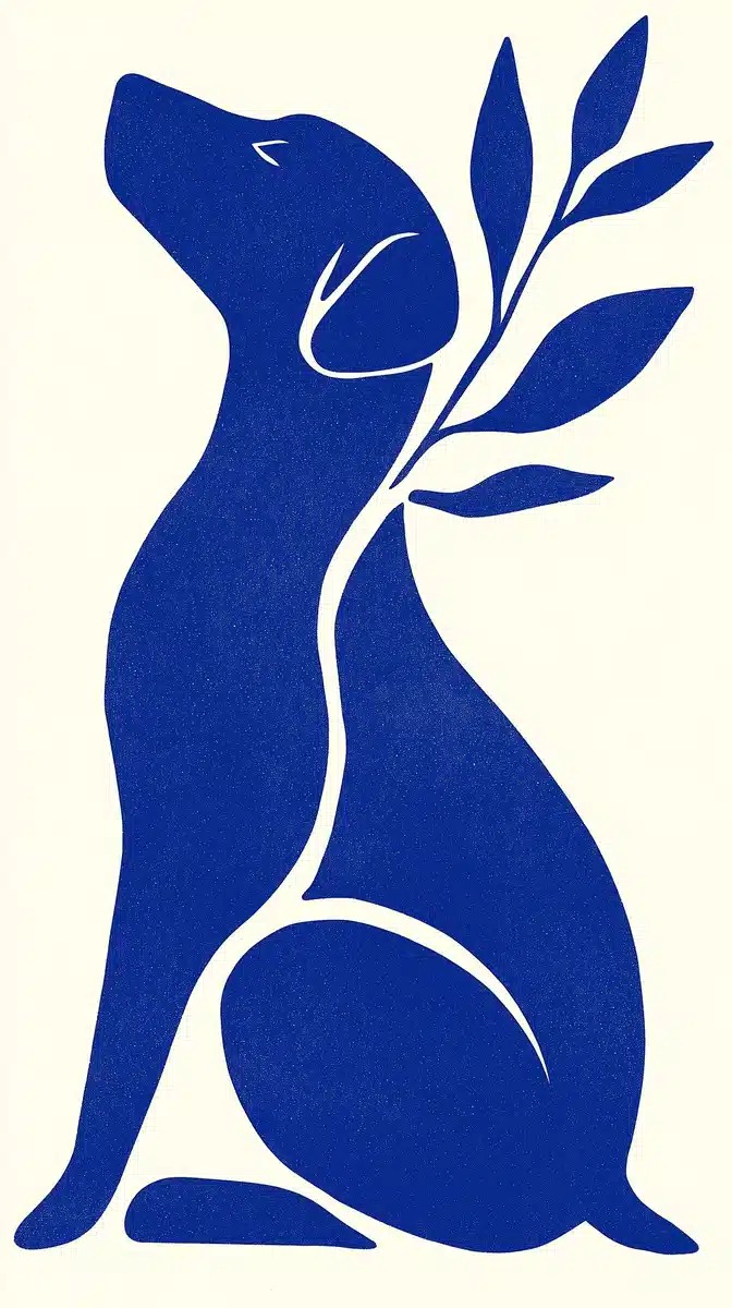 Dogotherapy Woodcut Poster