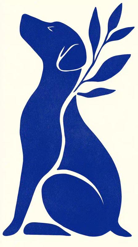 Dogotherapy Woodcut Poster