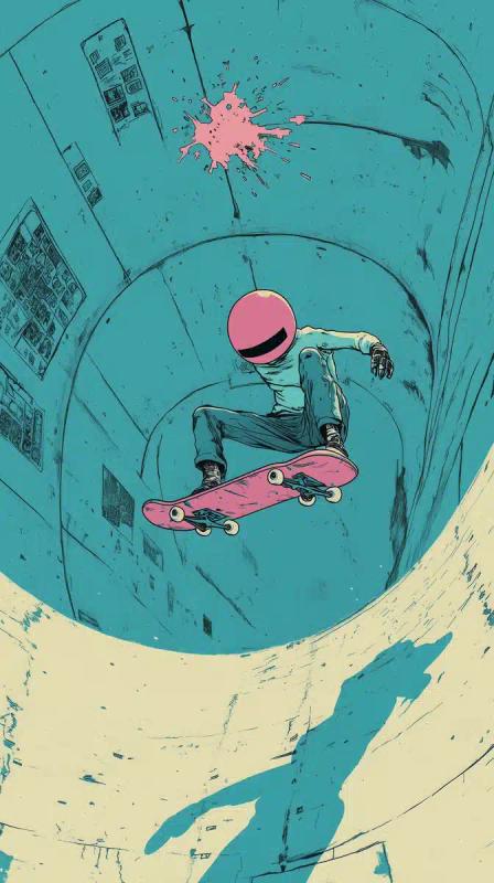 Radical 90s Skateboard Design