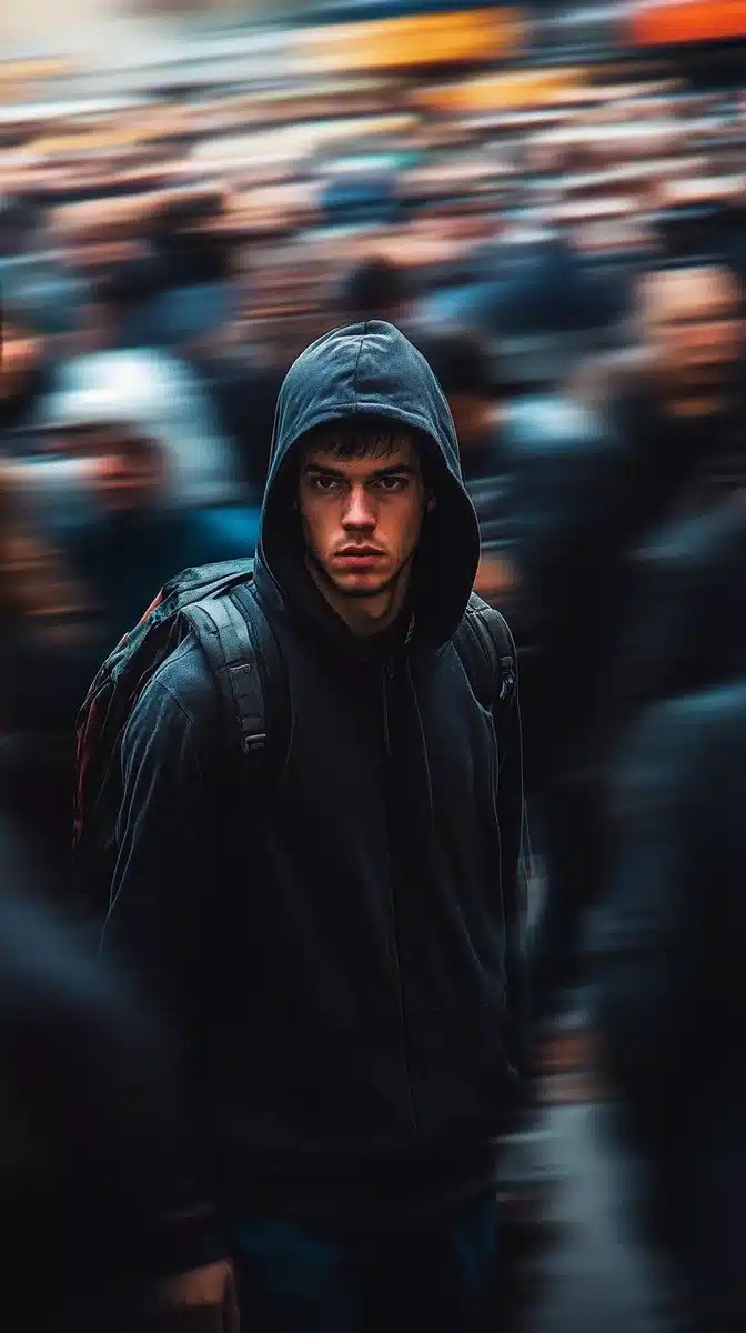 Surreal Young Man in Motion