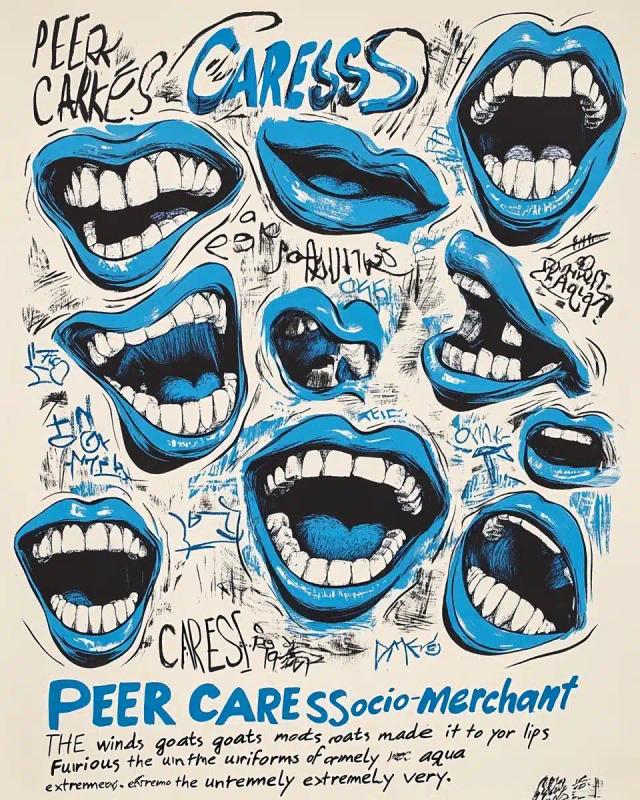 Collage of Mouths Poster