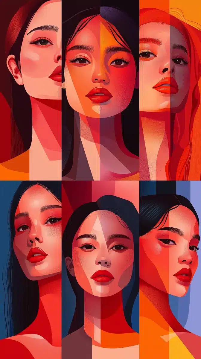 Flat Vector Asian Women