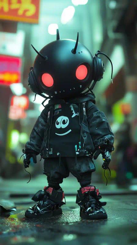 Chibi Punk Robot Portrait