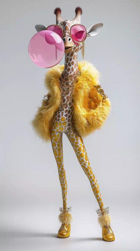 Fashionable Giraffe in 3D