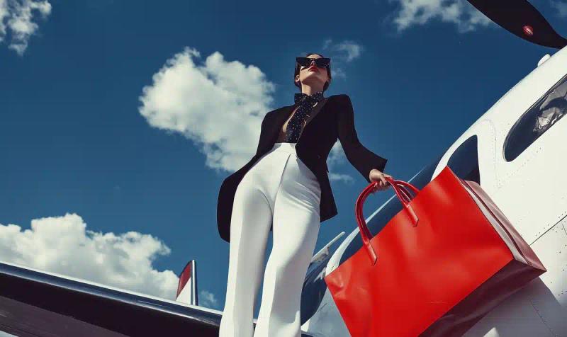 Vogue Model by Plane