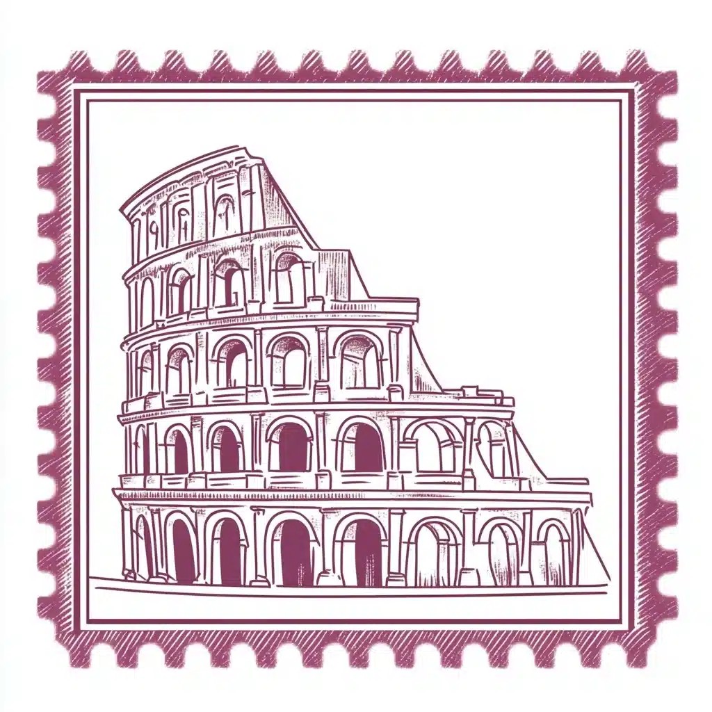 Minimalist Italian Stamp Design