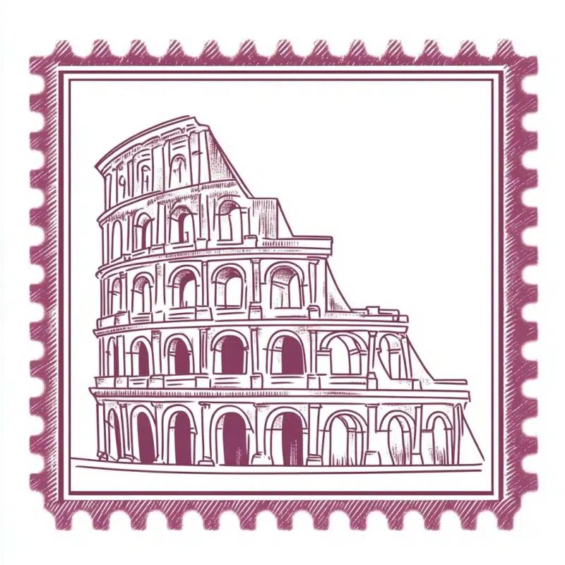 Minimalist Italian Stamp Design