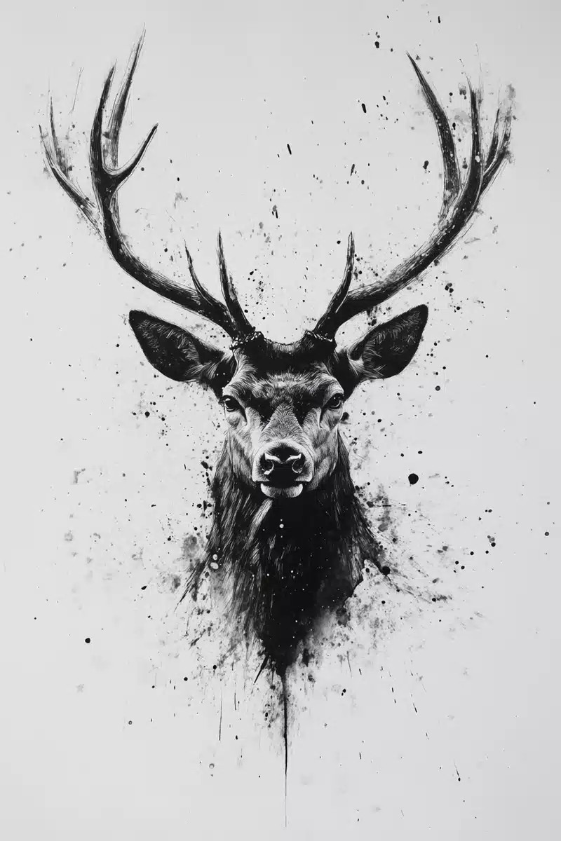Ink Deer Portrait