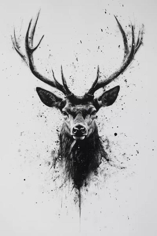 Ink Deer Portrait