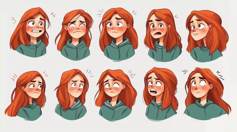 Flat 2D Girl Stickers
