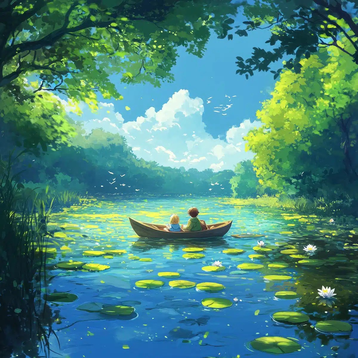 Fantasy Boat on Pond