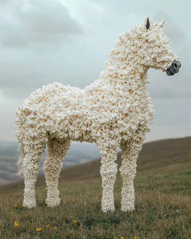 Popcorn Horse in Meadow