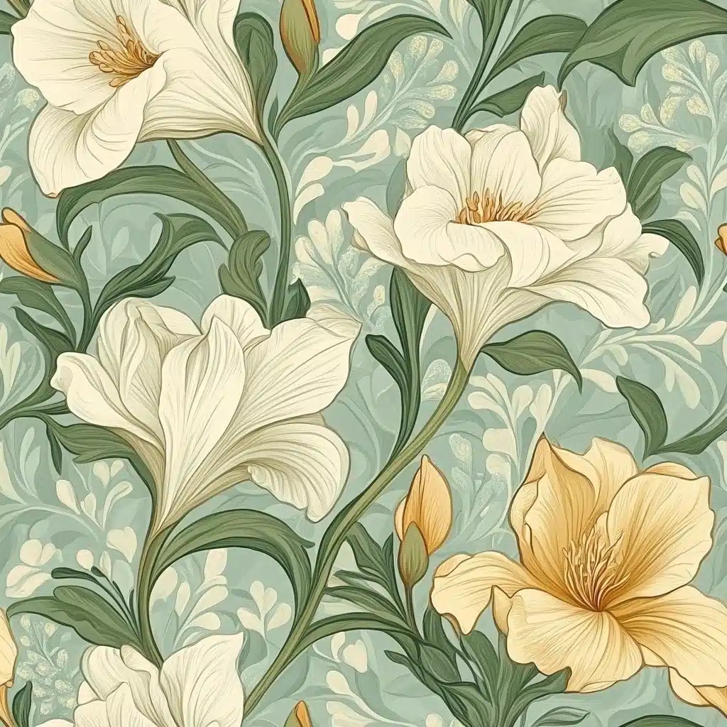 Vintage Freesia Wallpaper Pattern