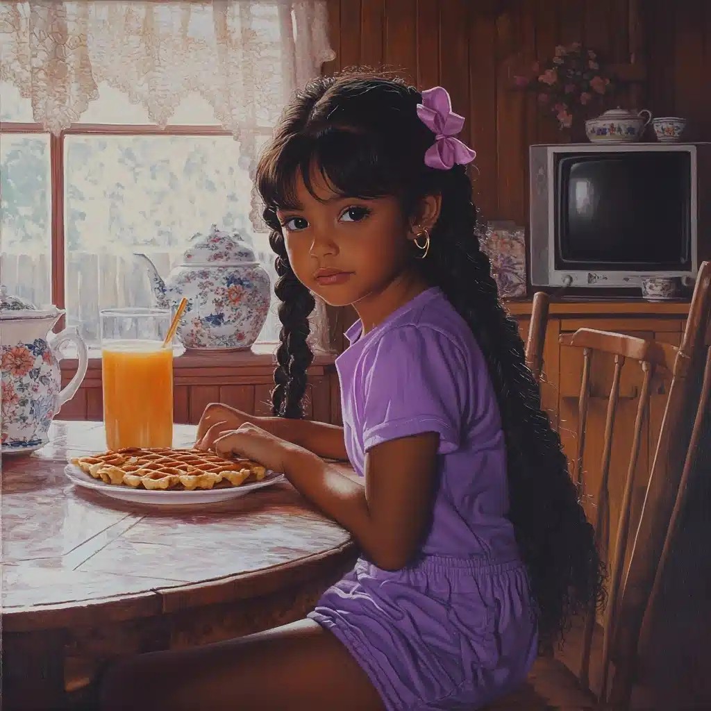 Realistic Mexican Girl Dining