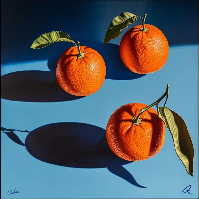 Oranges Falling in Darkness