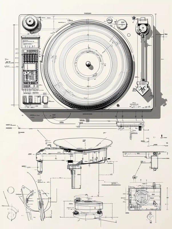 Technical Turntable Blueprint