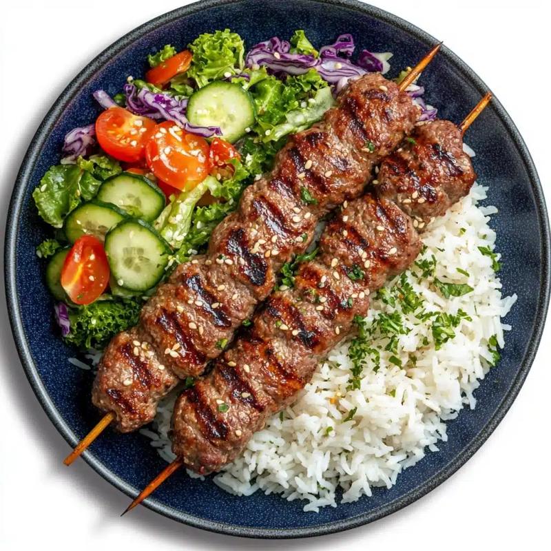 Navy Plated Kebab Presentation
