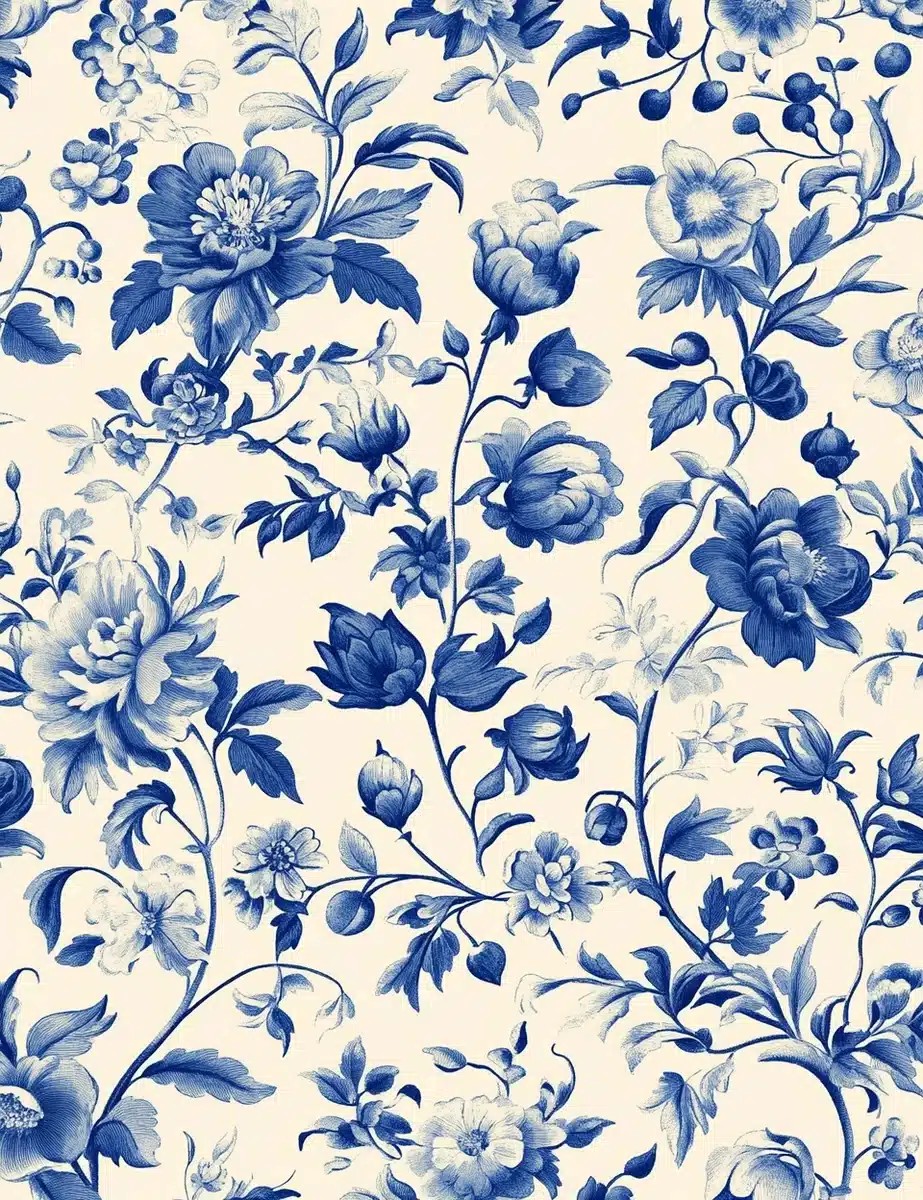 French Toile Floral Design