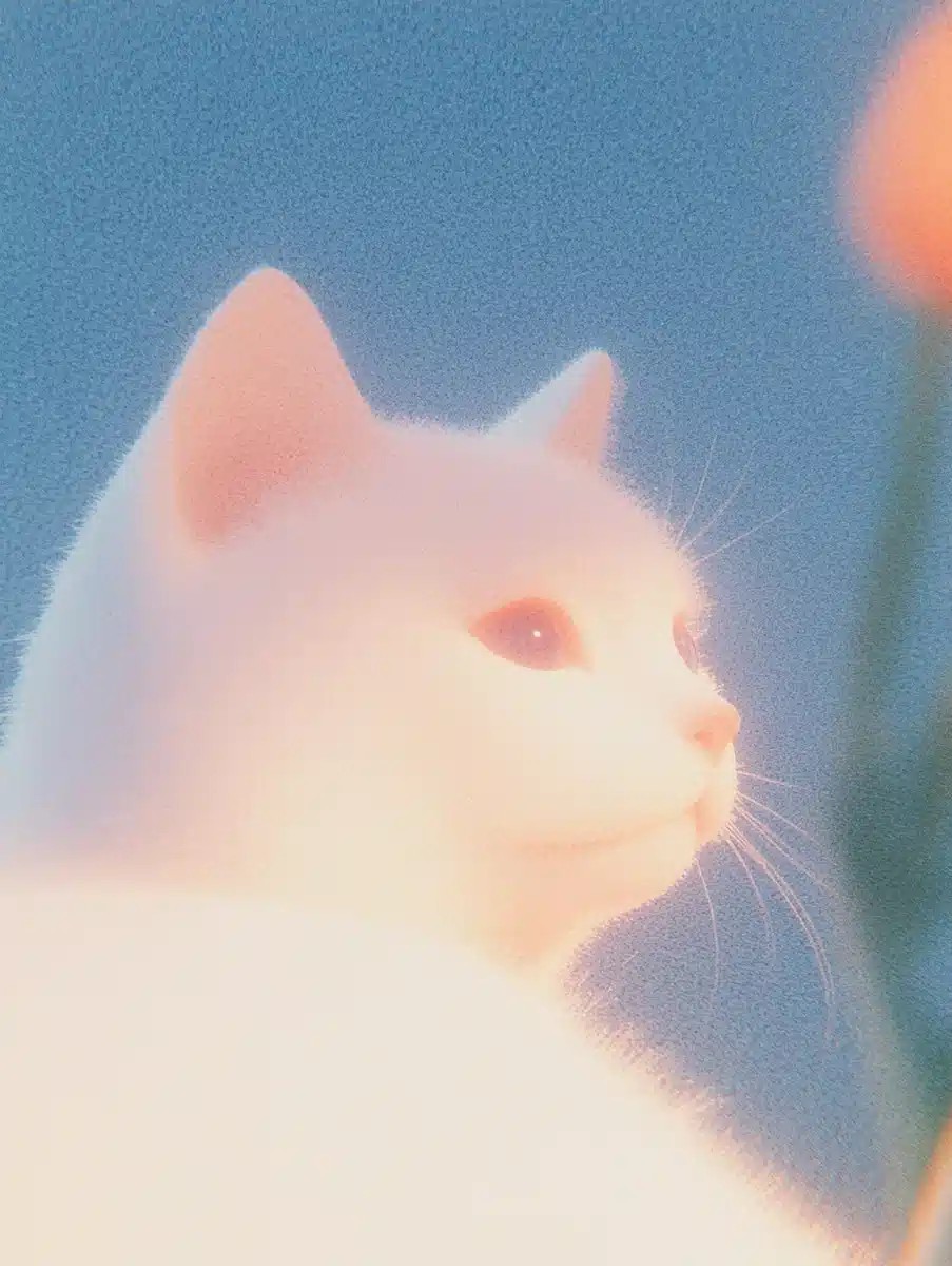 Surreal Kitten with Rose