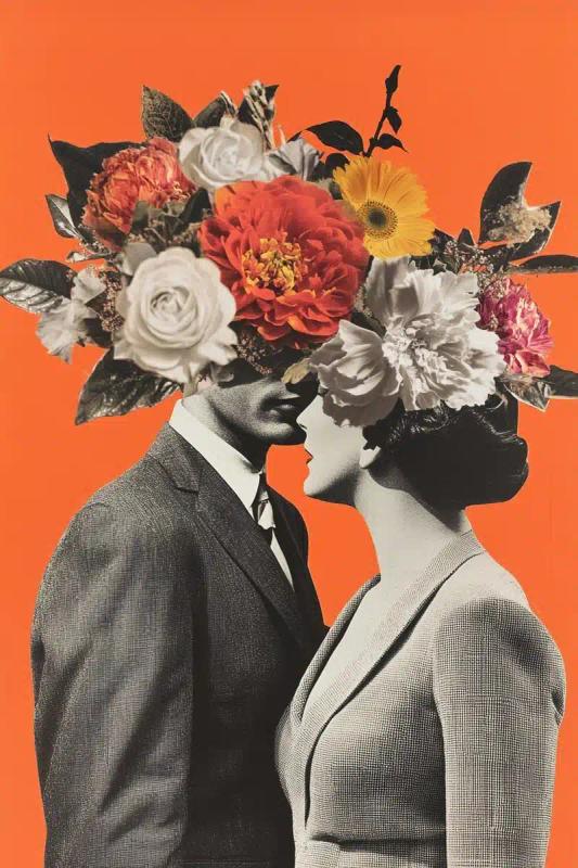Vintage Photo Collage Couple