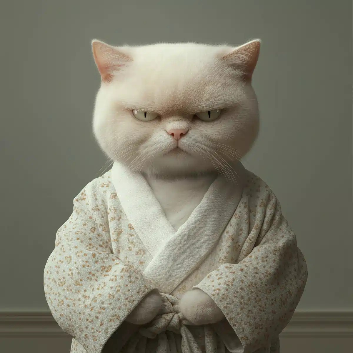 Angry Cat in Kimono