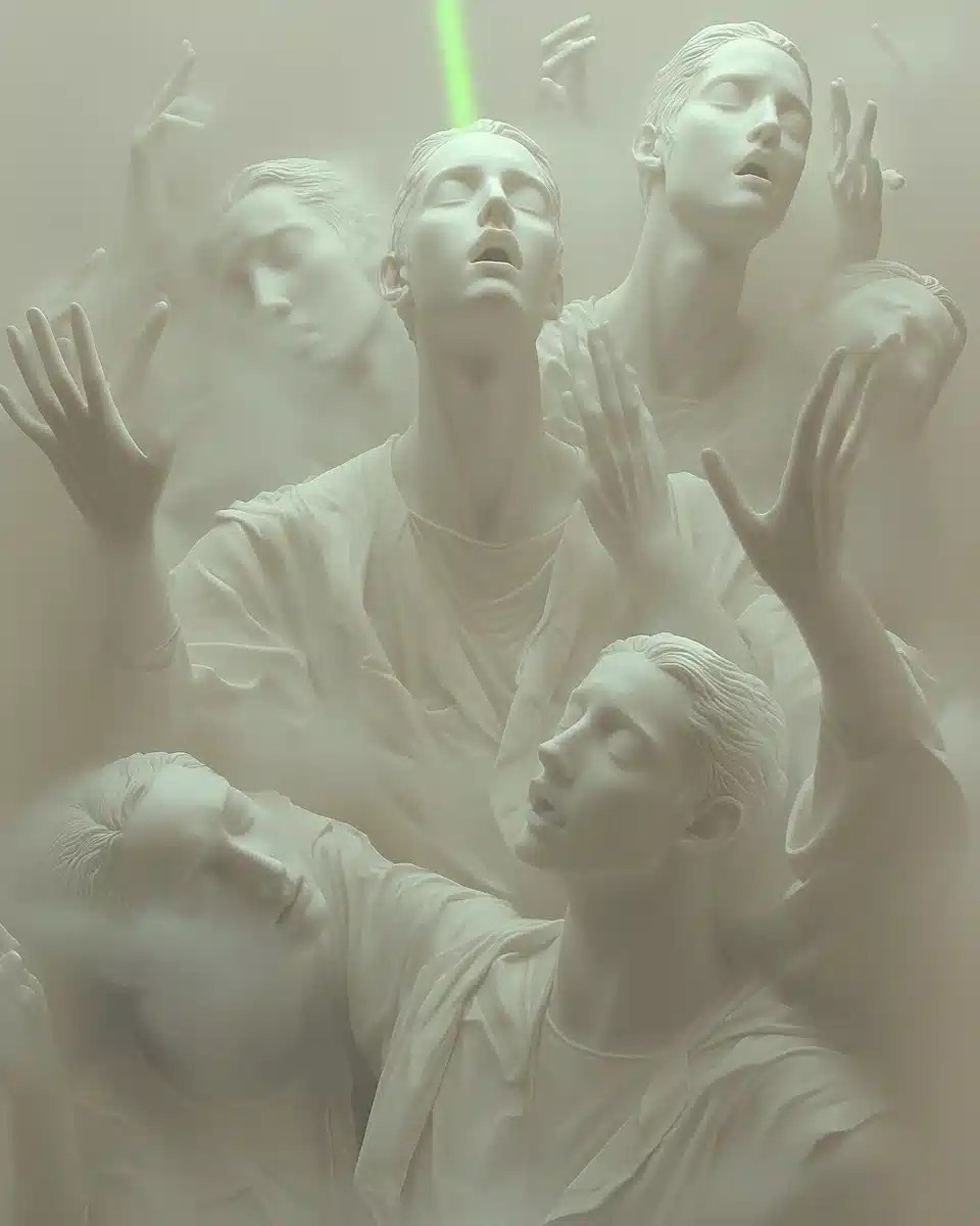 Rave Figures in Fog