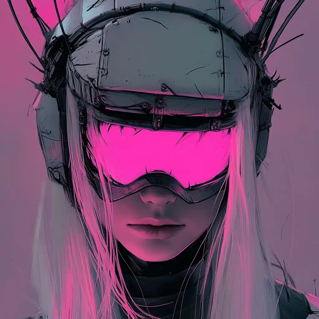 Smirking Woman in Graphic Style