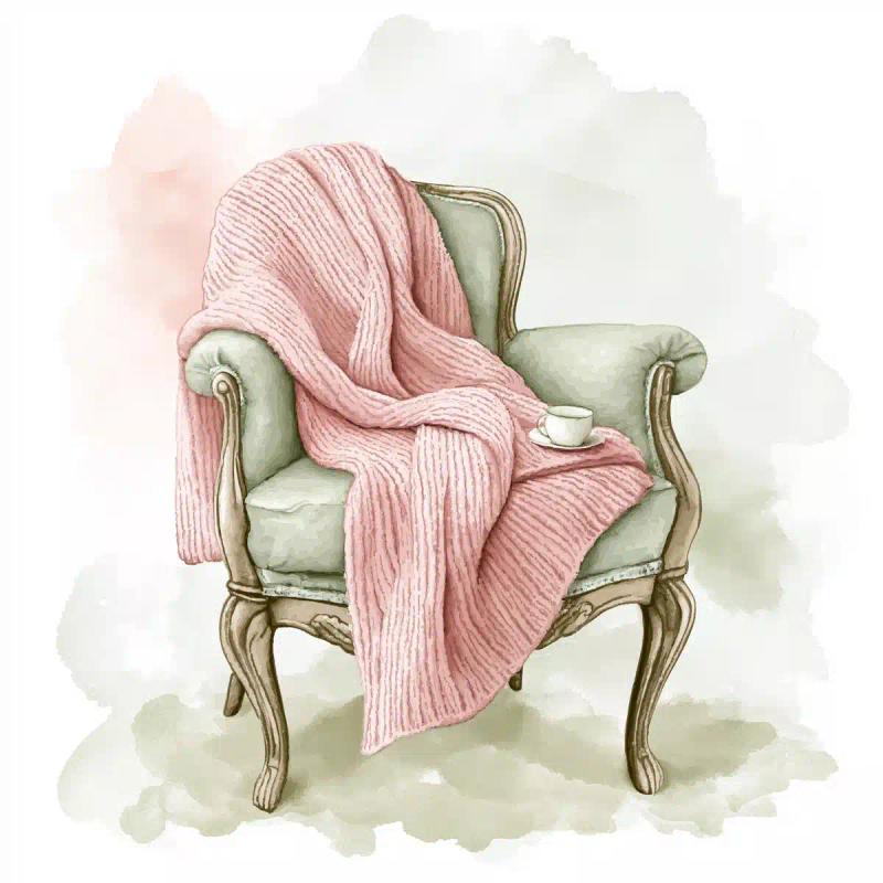 Watercolor Knit Blanket Chair